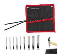 9 Piezas Agujero Hueco Redondo de Acero Inoxidable, Agujereador de Cinturones, Perforadores Huecos de Acero para Cuero, para Telas y Ropa, Herramientas de Artesanía Manualidades y Reparaciones