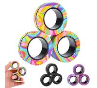9 Piezas Anillos Magnéticos Fidget Toy Fidget Spinner Hand Spinner Juguete Sensorial Fidget Toys Adult Fidget Magnets Toy Ring ADHD Fidget Toys Gran Regalo para Adultos, Adolescentes y Niños