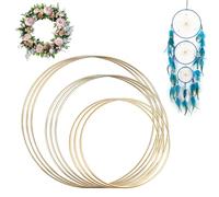 9 Piezas Aros Dorados Metalicos Manualidades 10/15/20 Cm Atrapasueños Grande Anillos Decorativo Metal Bucles, Guirnalda Florales Círculo Furren Anillo de Flores Decorado para Hacer Coronas, Decoración