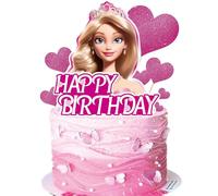9 Piezas Bar-bi Decoracion Tartas Cumpleaños, Happy Birthday Cake Topper, Decoracion Tarta Princesas, Decoración de Cupcakes, Bar-bi Cake Topper para Fiesta de Cumpleaños Niñas