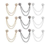 9 Piezas Broche Magnético con Cadena Decorativa Aleación | Fijación sin Daños para Prendas y Pantalones, Ajuste Práctico y Diseño Elegante