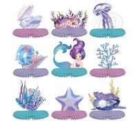9 Piezas Centros de Mesa de Panal Animales del Mar,Decoración de Fiesta Temática de Animales del Mundo Marino,Decoracion de Mesa de Criaturas Marinas,Adorno de Mesa para Niños Cumpleaños Baby Shower