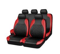 9 Piezas Coche Cuero Cubre Asientos para Ford Focus MK4 2018-2024, Impermeables Transpirable Juegos de Cubreasientos Protectores Accesorios,B/Red
