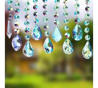 9 Piezas Cristal Colgante Decoración, Prisma de Cristal, Atrapasol de Prisma Transparente, Arcoiris de Cristal, Cristal Colgante para Ventana, Colgante de Cristal de Jardín, para Casa, Oficina