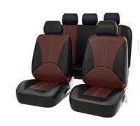 9 Piezas Cuero Funda Asiento Coche para Nissan Pathfinder R51 2005-2013, Impermeables Transpirabilidad Juegos de Cubreasientos Interior Accesorios,F-Black Coffee
