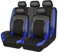 9 Piezas Cuero Funda Asiento Coche para Volkswagen VW Polo IV (9N) 2006 2007 2008 2009, Impermeable Completo Juegos Cubreasientos Protectores Interior Accesorios,D Blue