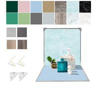 9 Piezas de 18 Patrones para fotografía de Productos con Papel de 16 x 16 Pulgadas, Fondo de Mesa de Doble Cara, Accesorios para Alimentos, Joyas, cosméticos INS, sesión de Fotos pequeña