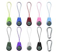 9 Piezas de Brújula Con 2 Hebillas de Mosquetón - Mini Brújula Portátil Para Exteriores, Cordón de Moda - Adecuada Para Camping y Decoración de Bolsos