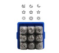 9 piezas de metal estrella punzones herramienta de perforación de herramienta de sello de relieve de para hacer joyas grabado herramientas de estampado de metal para