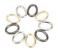 9 Piezas De Metal Ovalada Snap Clip Ganchos Primavera Llavero Hebilla, DIY Hardware En Forma De Bolsa Abierta La Cadena Resorte Anillo 3 Colores con Anillos Presión para La Hebilla Llavero, Bolsos(L)