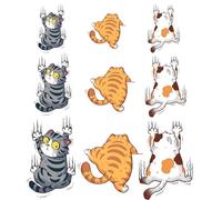 9 Piezas Divertidas Pegatinas para Coche De Gatos, Divertidas Pegatinas para Coche, Pegatinas Decorativas para Coche De Dibujos Animados, Pegatinas Autoadhesivas para Coche