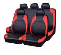 9 Piezas Fundas Asientos Coche para Citroen C4/C4 Pallas/C4 Entreprise/C4 VTS/C4 Bioflex/C4 HDI, Fundas para Coches Asientos Cuero Impermeable Transpirable Accesorios Coche,Red