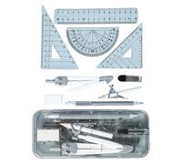 9 Piezas Geometría Brújula Y Regla Para Estudiantes Con Estuche De Almacenamiento Herramientas De Dibujo De Plástico Para La Escuela Y La Oficina Uso Aula Kits De Brújula Esencial