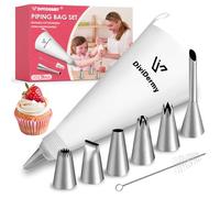 9 Piezas Kits Manga Pastelera, Mangas Pasteleras, con Inoxidables Boquillas Manga Pastelera, Set De Reposteria Reutilizable, hay Cepillos De limpieza y Adaptador