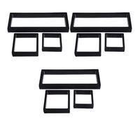 9 piezas Organizador de desafíos Barra de soporte Almacenamiento transparente Transparente for anillos Pulsera suspendida Collar de plástico Medallones Monedas Porta muestras Soportes negros Escaparat