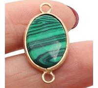 9 piezas Pedrina de cuarzo ovalado de piedra natural de piedra natural colgante para la pulsera de collar de bricolaje que hace un obsequio hecho a mano Cristal doméstico (color: turquesa, tamaño: