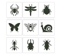 9 piezas plantillas de pintura de animales de insectos reutilizables para mascotas plantillas de graffiti dibujo álbum de recortes proyecto de artesanía