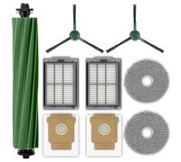 (9 Piezas) Plus 505 Combo Recambios para robot iRobot Plus 505 Combo/Robot aspirador Plus 405 Combo, 1 Cepillo Principal, 2 Bolsas de Polvo, 2 Paños de Fregado, 2 Cepillos Laterales, 2 Filtros HEPA