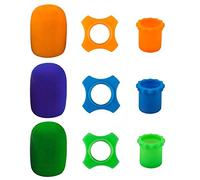 9 piezas protección micrófono mano, 3 anillo silicona, 3 soporte para varilla inferior, 3 cubierta espuma para parabrisas para dispositivo KTV, a prueba golpes y antirodamiento