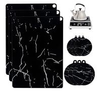 9 Piezas Protectora Placa Induccion, Silicona Protector Vitroceramica Induccion, Alfombrilla Silicona Antideslizante, Cubre Vitrocerámica para Cocina, Resistente a los Rayones, Resistente a 230°