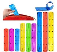 9 Piezas Regla de Plástico Blando Transparente Flexibles Regla Suave Regla Plana de Plástico Regla Flexible Regla Métrica para Niños y Adultos, Escuela, Aula, Oficina(Color Aleatorio)
