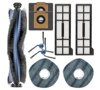 (9 Piezas) Repuestos para Eufy X10 Pro Omni Robot Aspirador Kit de Accesorios, 1 Cepillo de Rodillo, 2 Filtros HEPA, 2 Bolsas de Polvo, 2 Cepillos Laterales, 2 Almohadillas de Mopa
