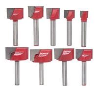 9 piezas/set Broca de limpieza de suelo de 6 mm CNC Router Broca de eje Herramienta de trabajo de madera Bit