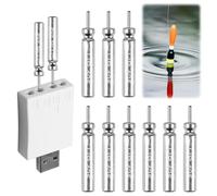 9 pilas de varilla tipo CR425 compatibles con flotadores de pesca LED, recargables para campanas de pesca y poses, batería de pesca de poses, poses de pesca con batería, con cargador y baterías