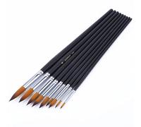 9 Pinceles De Pelo De Poni Con Punta Redonda Y Puntiaguda Para Artistas, Pinceles De Avellana, Pinceles De Pintura De Detalle Para Acuarela, Acrílico, Tinta, Gouache, óleo, Témpera, Pintura Por Número