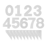 9 plantillas con números para tartas, moldes en forma de números, molde para tartas con número, número 0-8, con 10 mangas pasteleras pequeñas, para bodas, cumpleaños, festivales (blanco)