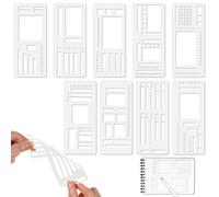 9 plantillas de diario de flexibilidad hechas a mano, accesorios multifuncionales para diario, plantilla de registro reutilizable, plantillas de planificación de varios patrones, para planificadores