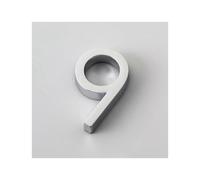 (9-plata) Etiqueta de número de hotel del 0 al 9 Placa de puerta de plástico 3D Dígitos de puerta Placa