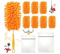 9 plumeros lavables para Swiffer Duster, 360° para imán de polvo Swiffer, reutilizable, fuerte adsorción (incluye 1 asa de transporte y 2 bolsas de lavandería)
