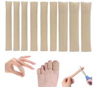 9 protectores de dedos de gel con 3 tamaños de 1,5/2/2,5 cm, puntas de dedos cortables, separador de dedos de silicona, tubo de amortiguación, vendaje tubular para cojín, callos y ampollas (S, M, L)