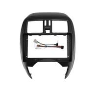 9 Pulgada Radio MP5 Carcasa Panel Marco 2 DIN Unidad Principal Fascia Estereo Salpicadero para Nissan para March para Micra K13 2013-2017 Fascia del Panel de Radio(Fascia con Cable)
