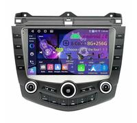 9 Pulgadas Doble DIN Android 15 Radio de Coche para Honda Accord 7 2003-2007 con CarPlay Cámara de Respaldo Controles del Volante Bluetooth GPS Navi Enlace al Espejo(C4 8+256G)