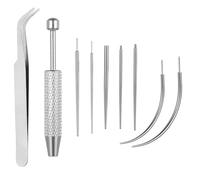 9 Pzs Kit Piercing DIY, Agujas Piercings, Extractor de Bolas de Inserción Cónicas 16G y 18G, Piercing Kit, Accesorios de Herramientas de Perforación de Acero Inox para oreja, nariz, labio y ombligo