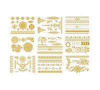 9 Sheets Contemporary Metallic Body Art Stickers for Costumes Safe Quick Removal Halloween Party Friendly Removable Tattooing Stickers