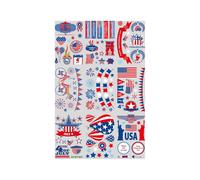 9 Sheets Independence Day Static Stickers Door Wall Window Clings Decals for Home Office Party Window Decorations
