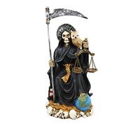9 "Tall Santa Muerte Santa Muerte con guadaña y escalas sentado en trono día de los muertos figura decorativa