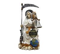 9 "Tall Santa Muerte Santa Muerte con guadaña y escalas sentado en trono día de los muertos figura decorativa