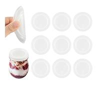 9 Tapas para Tarros Yogur, Vasos para Yogur Plástico para Almacenamiento de Alimentos de Plástico Tapas de Repuesto para Almacenar Artículos Domésticos Alimentos Secos Pequeños (6,8 cm)