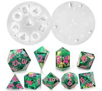 9 Tipos de Moldes para Dados de Resina, Molde de Silicona Epoxi para Dados, Molde de Dados Poliédricos DND, DIY Moldes para Resina Epoxi,Molde de Dados 3D para Decoración, Juegos de Mesa y Bricolaje
