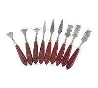9 Uds cuchillos de pintura, espátula de acero inoxidable, juego de espátula, paleta de pintura al óleo con mango de madera, espátula de Metal Flexible