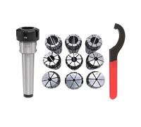 9 Uds ER25 mandril de manguito cónico con resorte 3-16MM 1 Uds MT2 MT3 MT4 ER25 Cono Morse 1 Uds llave tipo C for herramienta de torno de fresado(MTA4-ER25(9PCS))