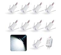 9 uds Mini Foco LED 12V 1W, IP65 Impermeable Small Spot Lights Empotrable, 15mm Downlight Spotlight Exterior Escaleras Pasillos Para Vitrinas Cuadros Pequeños Ducha Nicho Techo(Blanco Frío 120°)