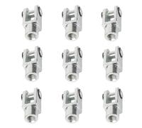 9 unidades, cabezal de horquilla para cilindro de aire comprimido, rosca interior M6 x 1, articulación en Y de metal, ideal para instalaciones automáticas y conexiones de vástago de pistón