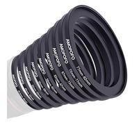 9 unidades de 40,5 - 49 mm/49-52 mm/52-55 mm/55-58 mm/58-62 mm/62-67 mm/67-72 mm/72-77 mm/77-82 mm anillo de filtro, juego de adaptadores, filtro de objetivo Step Up Ring compatible con todas las