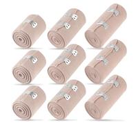 9 vendajes elásticos, vendaje autoadhesivo, vendaje de fijación vendaje ligero con 2 clips vendaje de fijación vendaje de compresión para muñecas, tobillos y rodillas