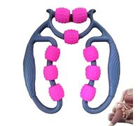 9 Wheel Circular Leg Clamp, Multifunctional Ring Roller,360 Degree Legs Neck Muscle Hand Arm Relaxer, Ring Clamp Leg Massager, for Women Indoor Sports Yoga (MixRoseRed)